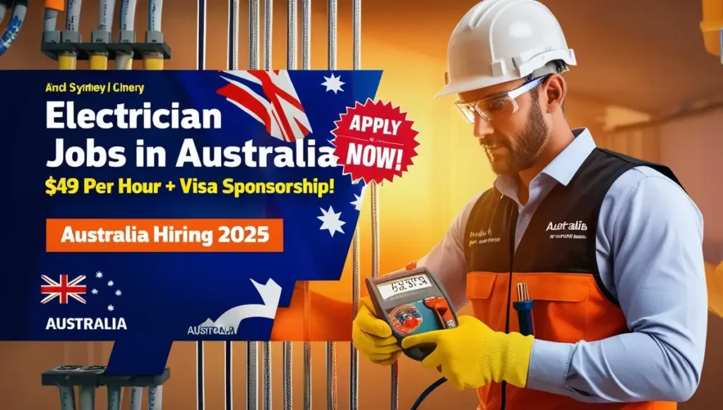 Electrician Jobs in Australia for Foreigners 2025 Salary $49 Per Hour