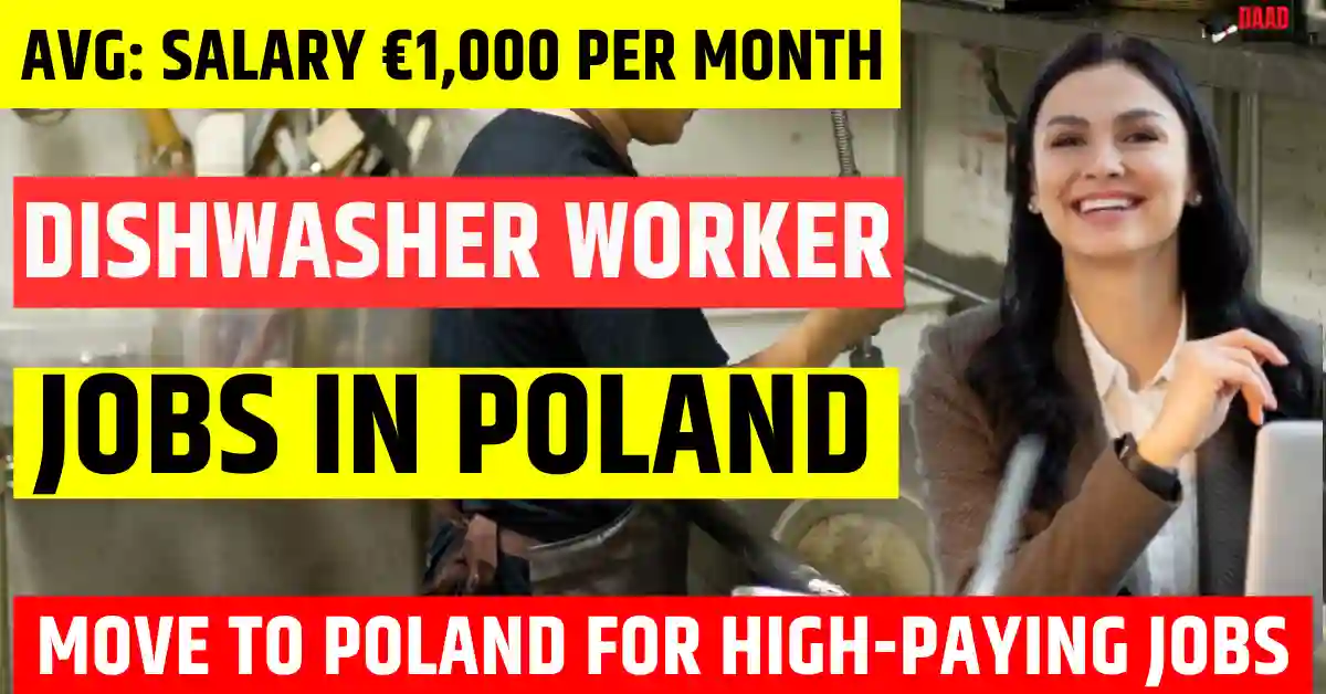 Poland Dishwasher Jobs – 10 Visa Sponsorship in 2025 | Salary €1,000 Per Month