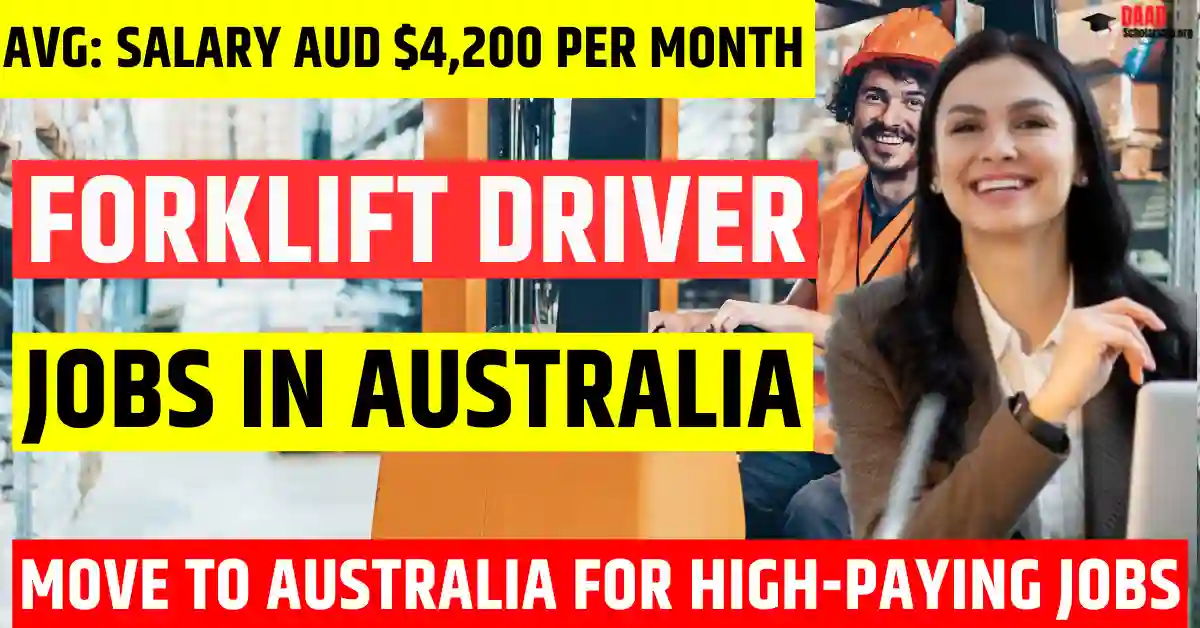 Australia Forklift Driver Jobs – 10 Free Visa Sponsorship 2025 | Salary AUD 4,200 Per Month