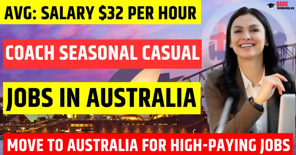 Australia Coach Seasonal Casual Jobs 2025 – Visa Sponsorship | Salary $28–$32/hr