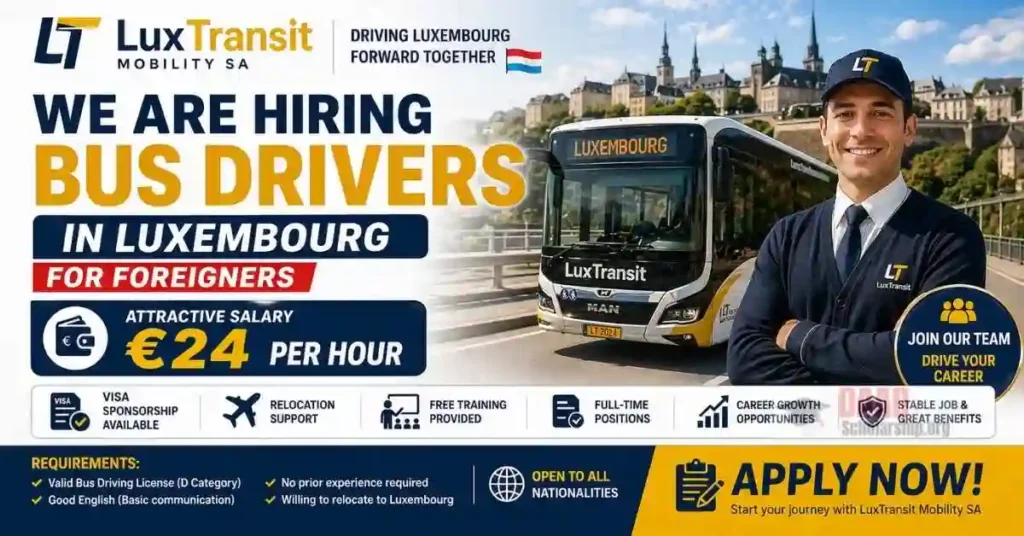 Bus Driver Jobs in Luxembourg for Foreigners 2026: Salary €24 Per Hour