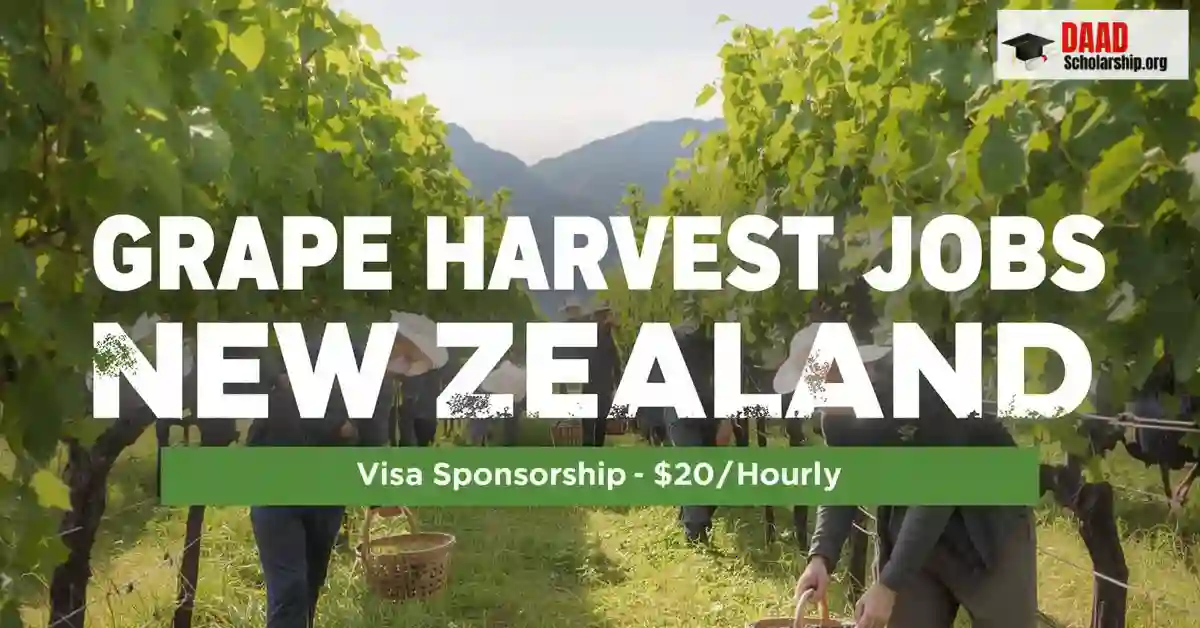 Grape Harvest Jobs in New Zealand 2026 | Visa Sponsorship Available | Salary $20/Hourly