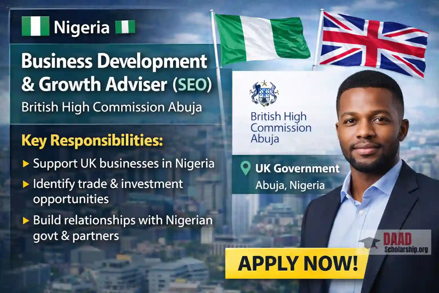 Nigeria Business Development & Growth Adviser (SEO) – British High Commission Abuja