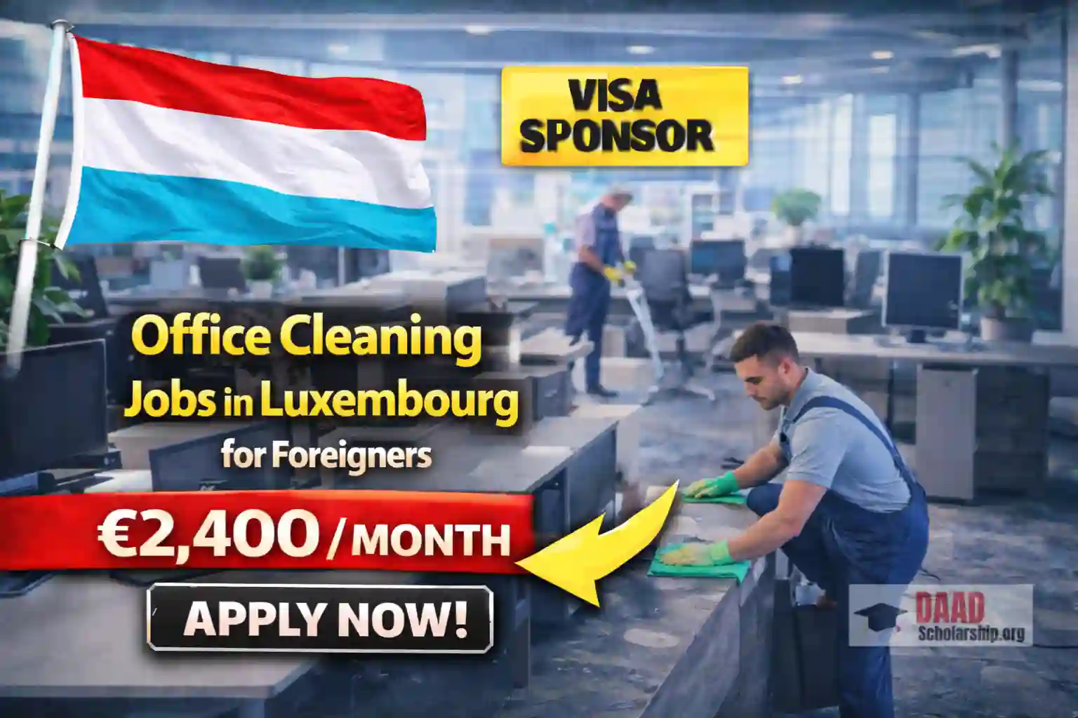 Office Cleaning Jobs in Luxembourg for Foreigners with Visa Sponsorship 2026