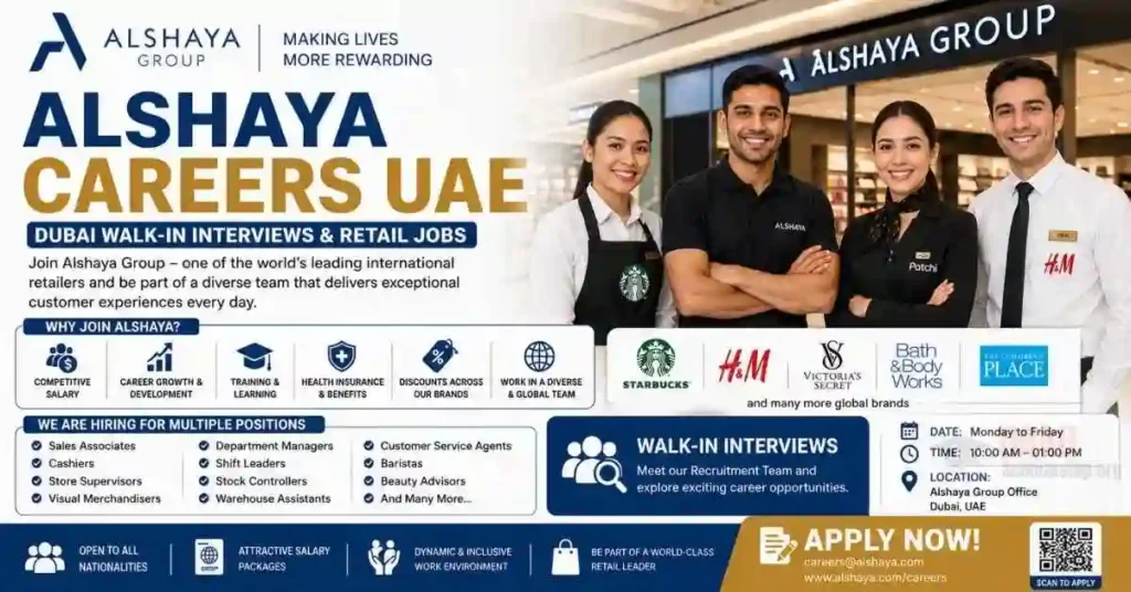 Alshaya Careers UAE 2026 | Dubai Walk-in Interviews & Retail Jobs