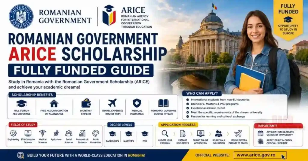 Romanian Government ARICE Scholarship 2026 in Europe | Fully Funded Study in Romania