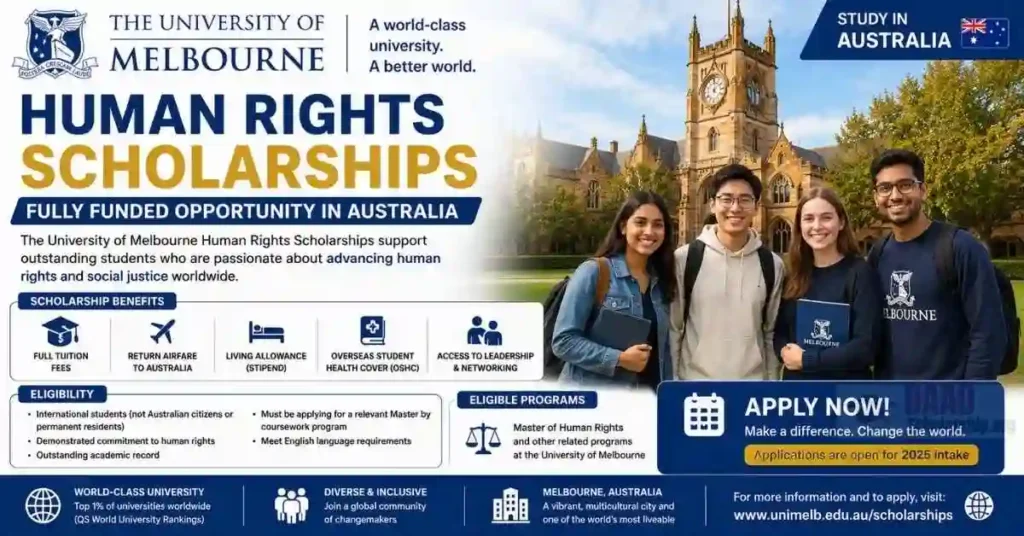 University of Melbourne Human Rights Scholarships 2027 in Australia | Fully Funded