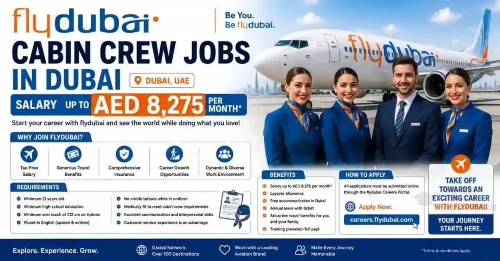 FlyDubai Cabin Crew Jobs 2026 in Dubai – Apply Online for Flight Attendant Careers