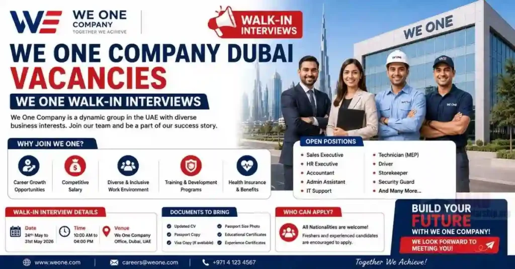 We One Careers Dubai 2026: 15+ Latest Job Vacancies, Salary & Walk-in Interview Guide