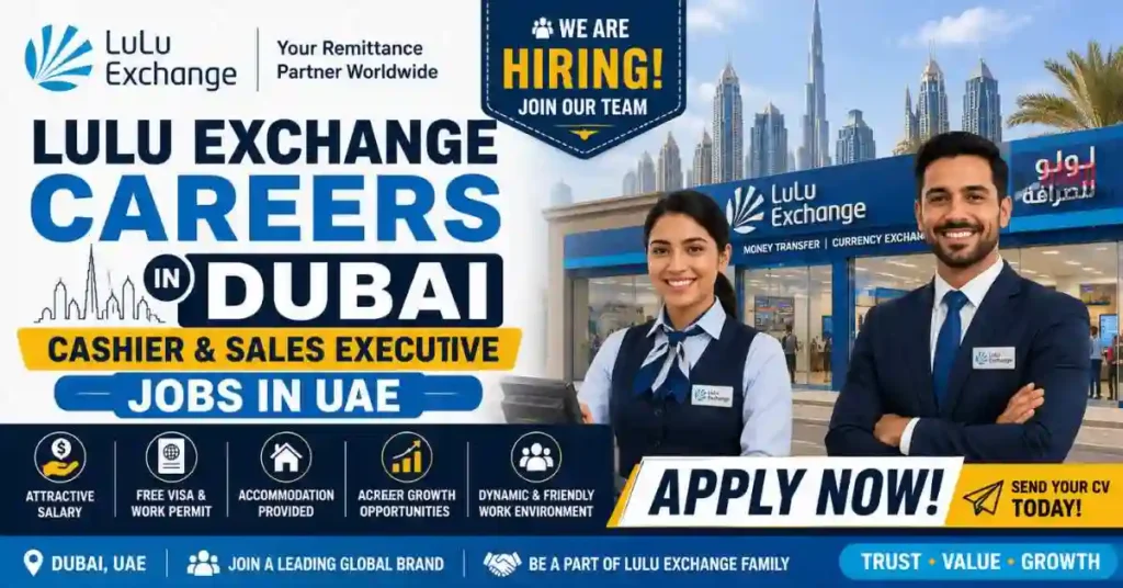 Lulu Exchange Careers in Dubai 2026 – Cashier & Sales Executive Jobs in UAE