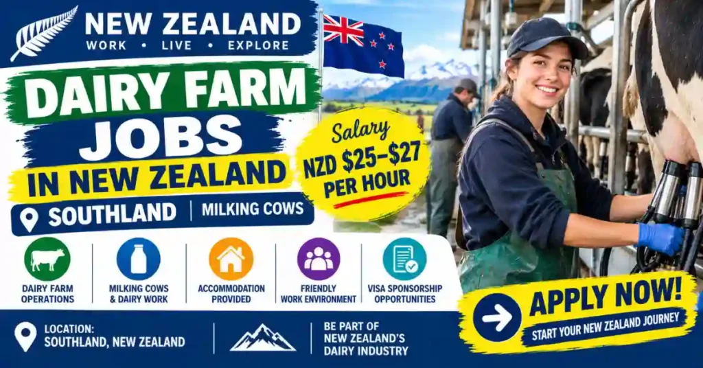 Dairy Farm Jobs in New Zealand 2027—Milking Cows in Southland