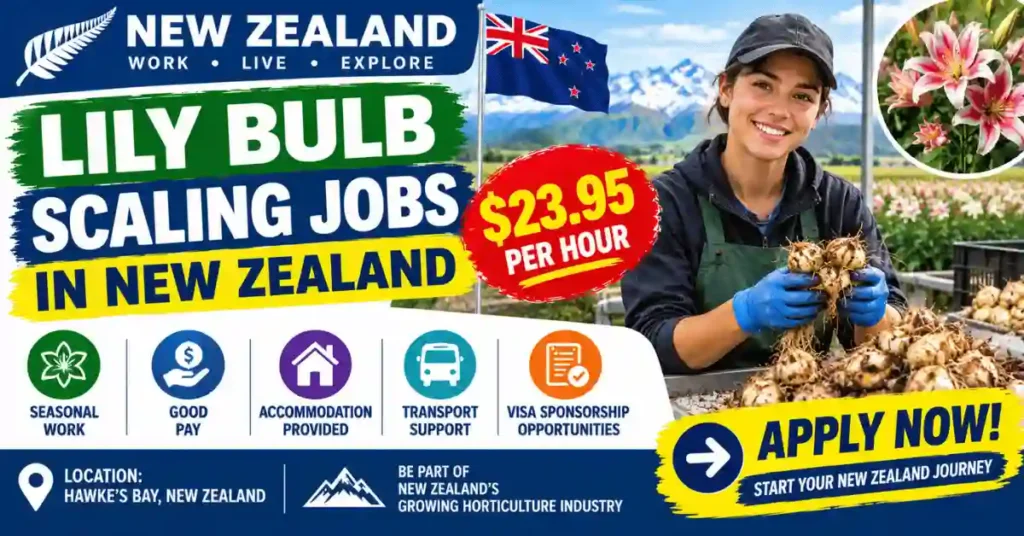 Farmhands Lily Bulb Scaling Jobs in New Zealand 2026 – $23.95 Per Hour