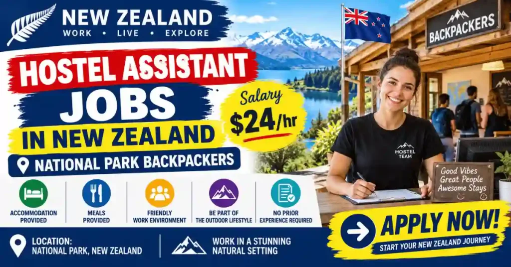 Hostel Assistant Jobs in New Zealand 2026 – National Park Backpackers | Salary $24/hr