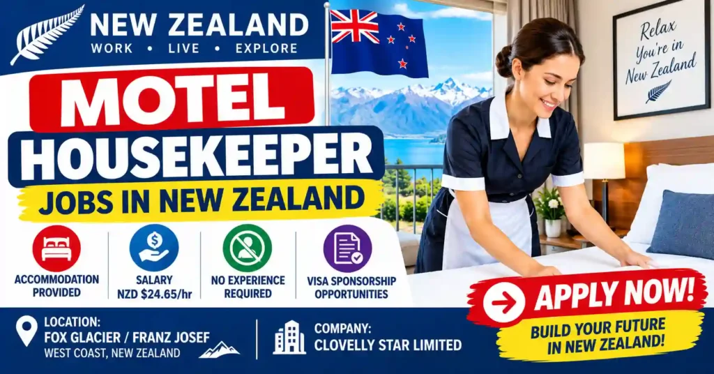 Motel Housekeeper Jobs in New Zealand 2026 – No Experience Required